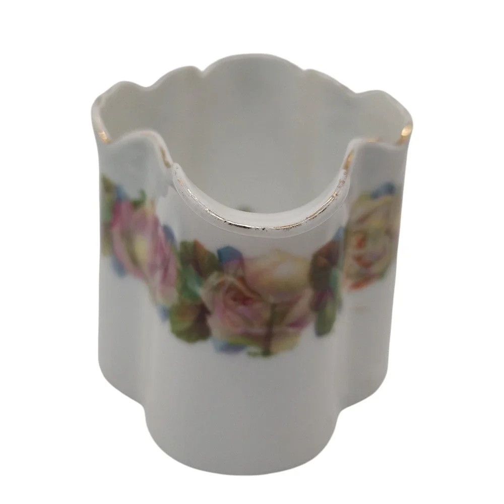 Antique‎ Z S Co Bavaria Creamer Porcelain Pitcher Pink Cabbage Rose Pattern Gilt